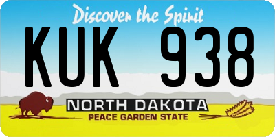 ND license plate KUK938