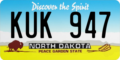 ND license plate KUK947
