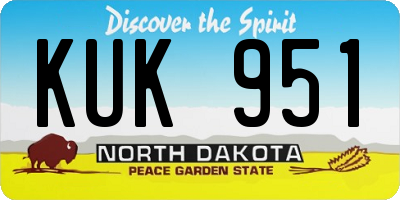ND license plate KUK951
