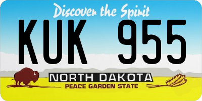 ND license plate KUK955