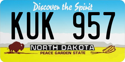 ND license plate KUK957
