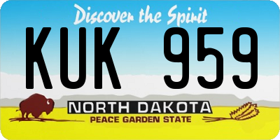 ND license plate KUK959