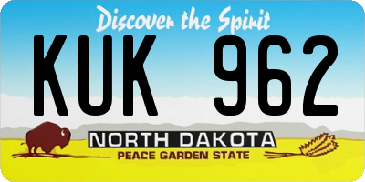 ND license plate KUK962