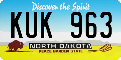 ND license plate KUK963