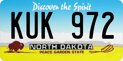 ND license plate KUK972
