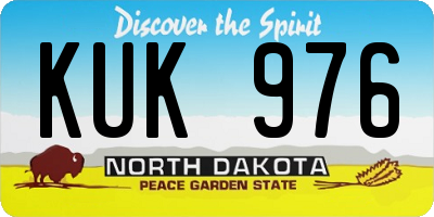 ND license plate KUK976