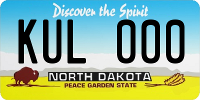 ND license plate KUL000
