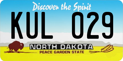 ND license plate KUL029