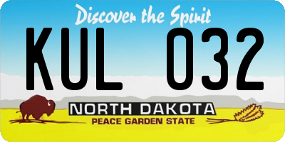 ND license plate KUL032