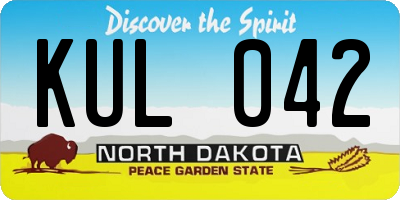 ND license plate KUL042