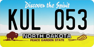 ND license plate KUL053