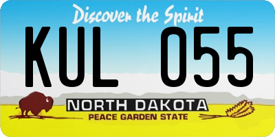 ND license plate KUL055