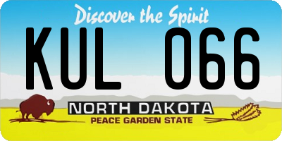 ND license plate KUL066