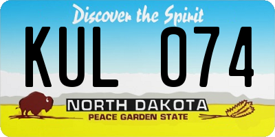ND license plate KUL074