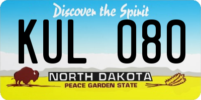 ND license plate KUL080