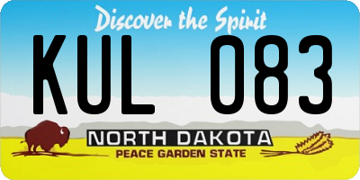 ND license plate KUL083