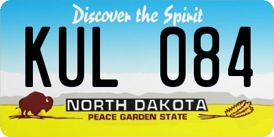ND license plate KUL084