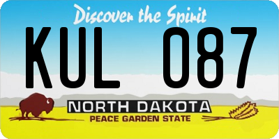ND license plate KUL087