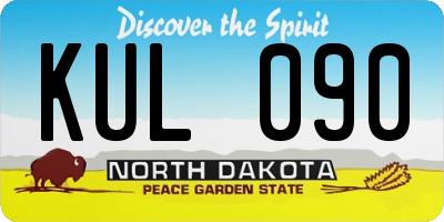 ND license plate KUL090