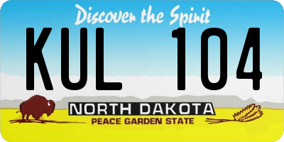 ND license plate KUL104