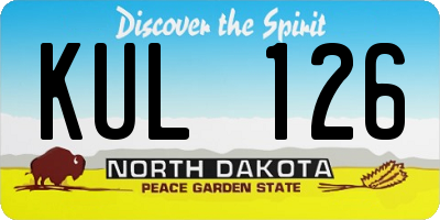 ND license plate KUL126