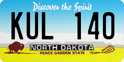 ND license plate KUL140