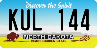 ND license plate KUL144