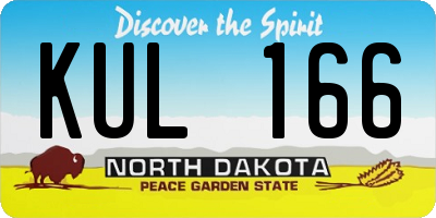 ND license plate KUL166