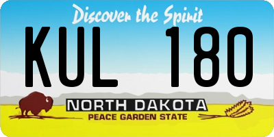 ND license plate KUL180