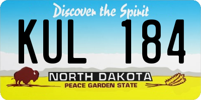 ND license plate KUL184