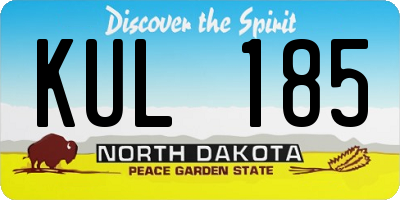 ND license plate KUL185