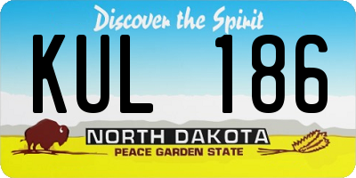 ND license plate KUL186