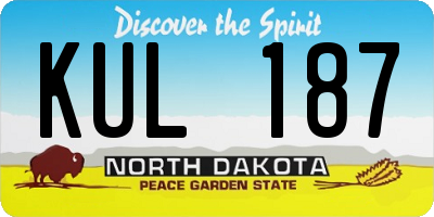 ND license plate KUL187