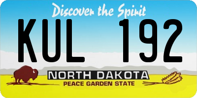 ND license plate KUL192