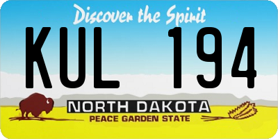 ND license plate KUL194