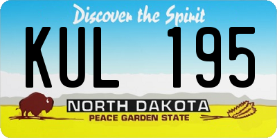 ND license plate KUL195