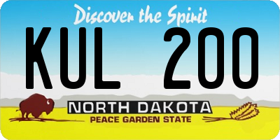 ND license plate KUL200