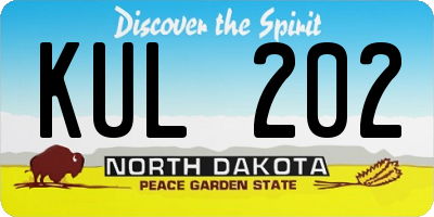 ND license plate KUL202