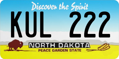 ND license plate KUL222