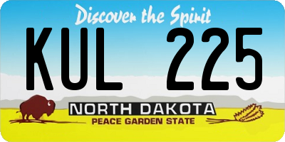 ND license plate KUL225