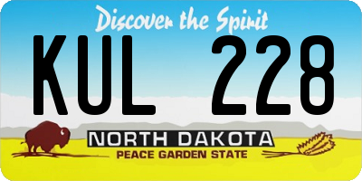 ND license plate KUL228