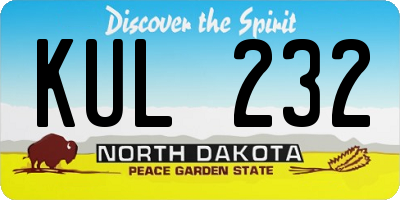 ND license plate KUL232