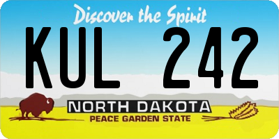 ND license plate KUL242