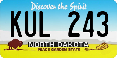 ND license plate KUL243