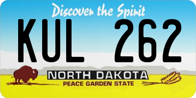 ND license plate KUL262