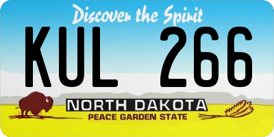 ND license plate KUL266