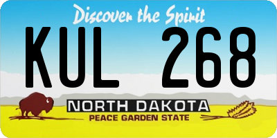 ND license plate KUL268