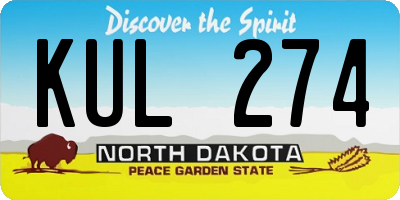 ND license plate KUL274