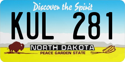 ND license plate KUL281