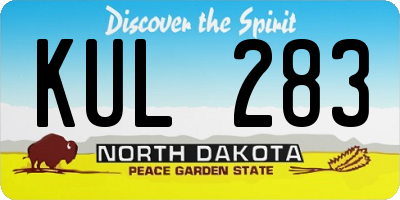 ND license plate KUL283